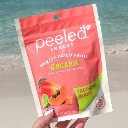 bag of tropical blend on a beach